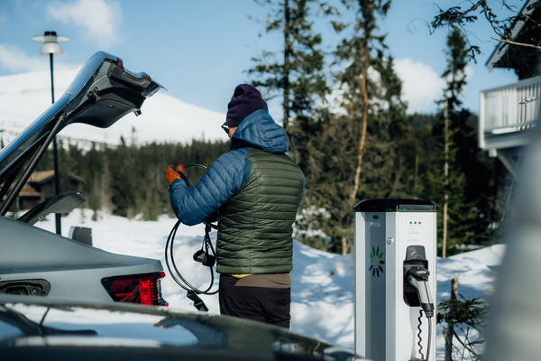 Electric car charging public environments